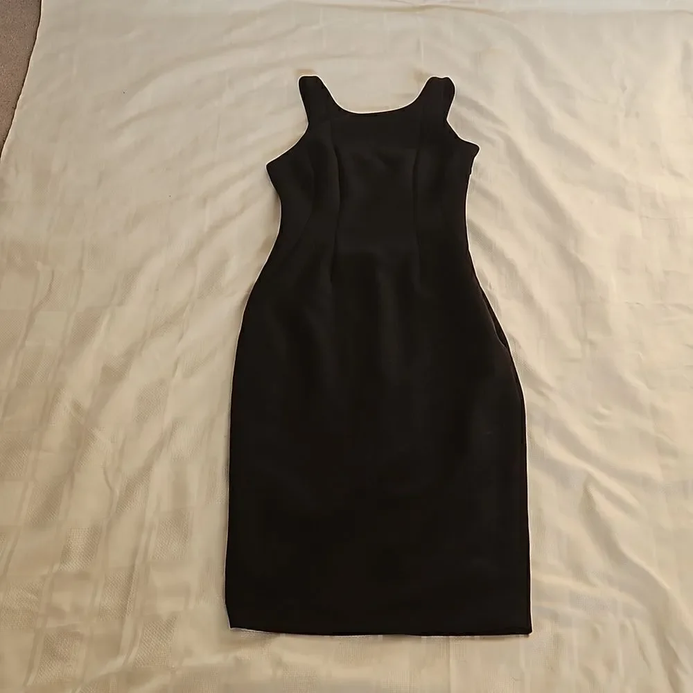 HP Marciano Cocktail Bodycon Midi  Dress With Sheer Back Small Black - Picture 15 of 16